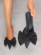 Fall/Winter Women's Mule High Heel Shoes & Bowknot Kitten Heel Sandals, Elegant, Party
