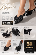 Fall/Winter Women's Mule High Heel Shoes & Bowknot Kitten Heel Sandals, Elegant, Party