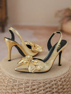 Women's Elegant Pointed Toe High Heeled Sandals With Bow Knot Decoration