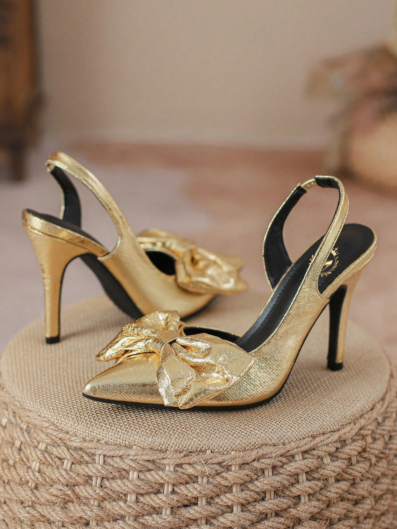 Women's Elegant Pointed Toe High Heeled Sandals With Bow Knot Decoration