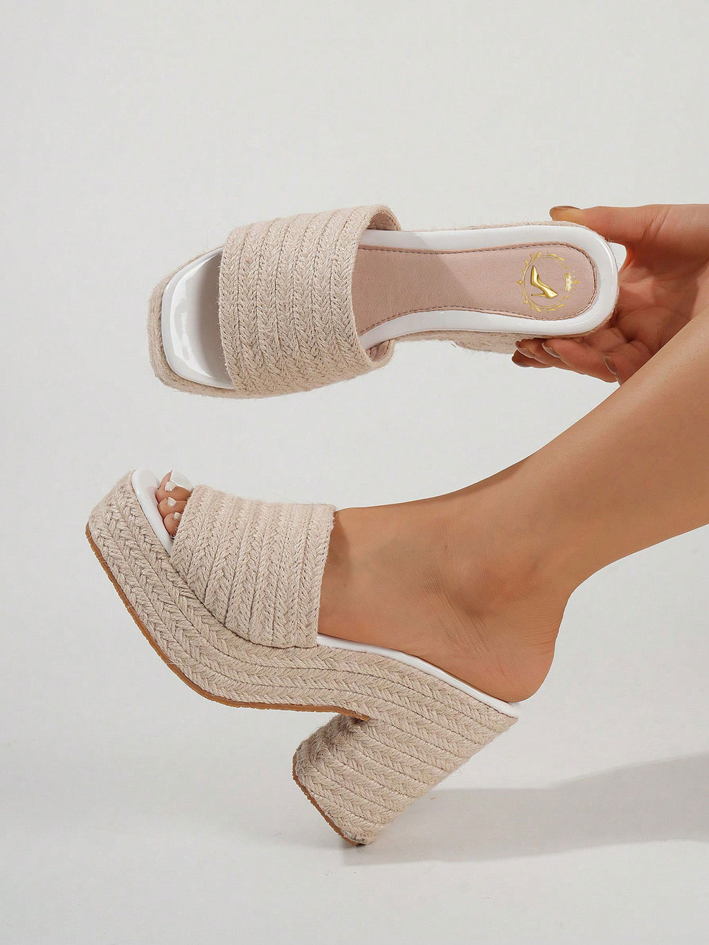 Ladies' Rope Wedge Platform Sandals, Open Toe Ankle Strap Summer Vacation Casual High Heel Slippers, Travel Essential