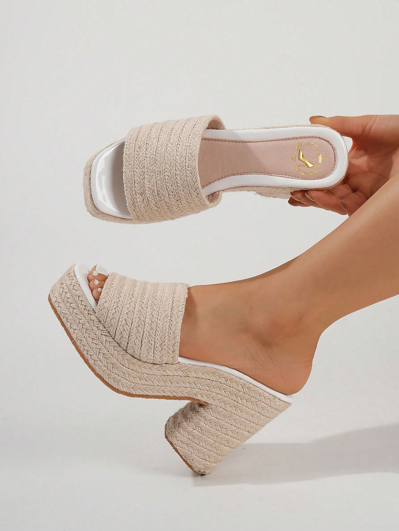 Ladies' Rope Wedge Platform Sandals, Open Toe Ankle Strap Summer Vacation Casual High Heel Slippers, Travel Essential