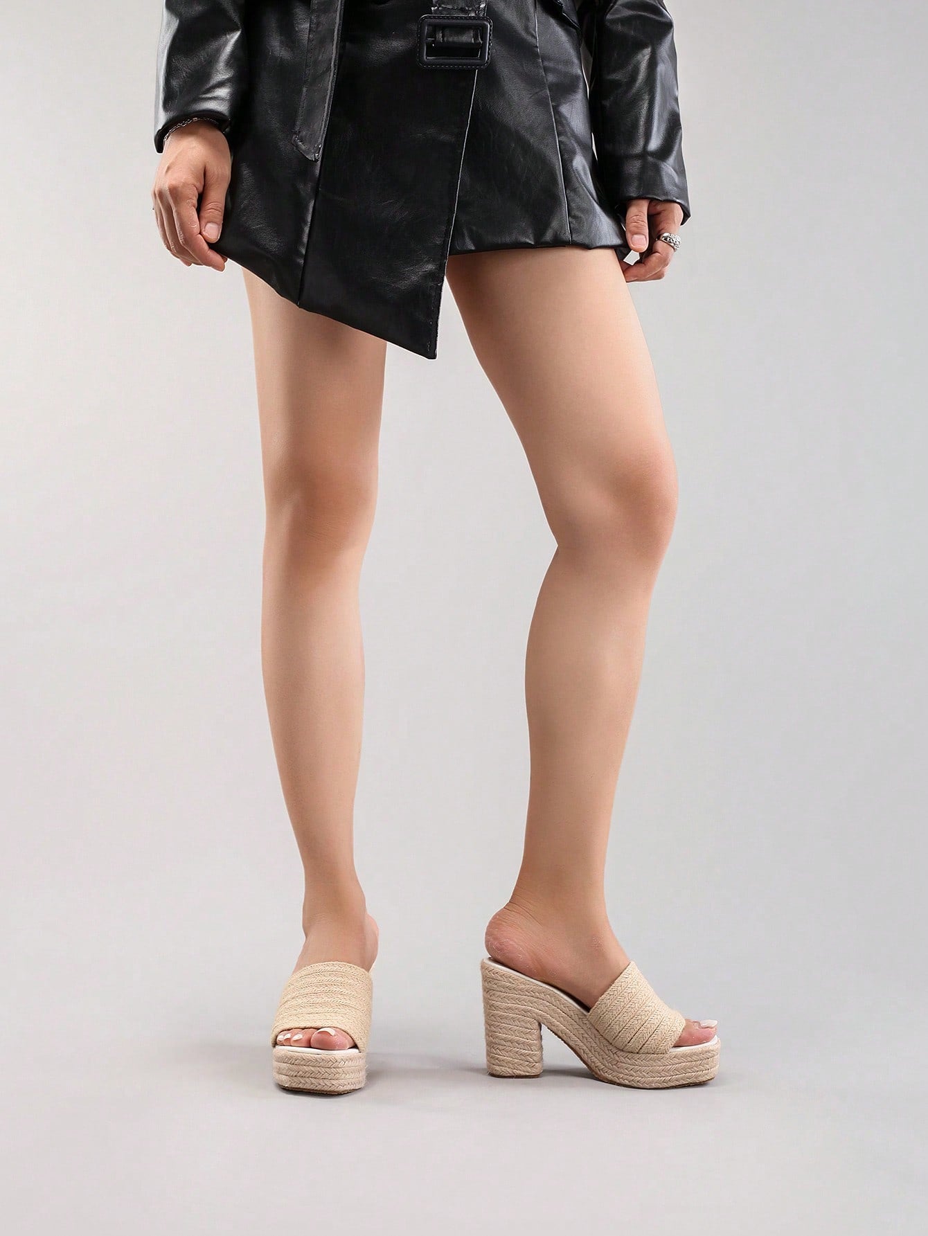 Ladies' Rope Wedge Platform Sandals, Open Toe Ankle Strap Summer Vacation Casual High Heel Slippers, Travel Essential