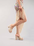 Ladies' Rope Wedge Platform Sandals, Open Toe Ankle Strap Summer Vacation Casual High Heel Slippers, Travel Essential