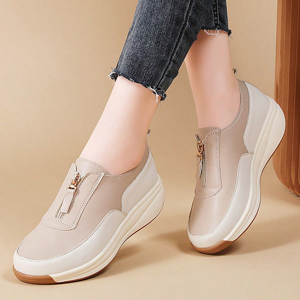 Faux Leather Chain Loafers