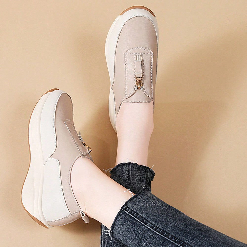 Faux Leather Chain Loafers