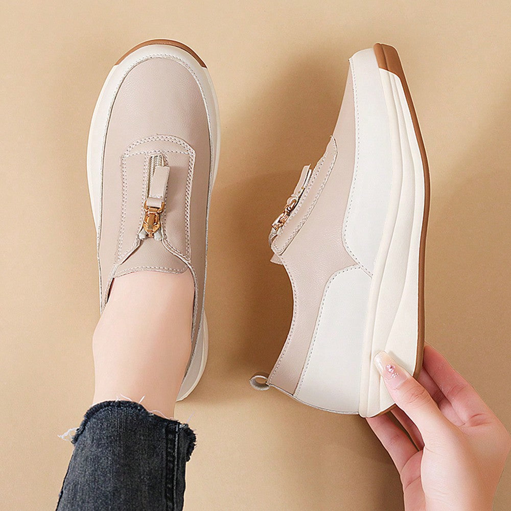 Faux Leather Chain Loafers