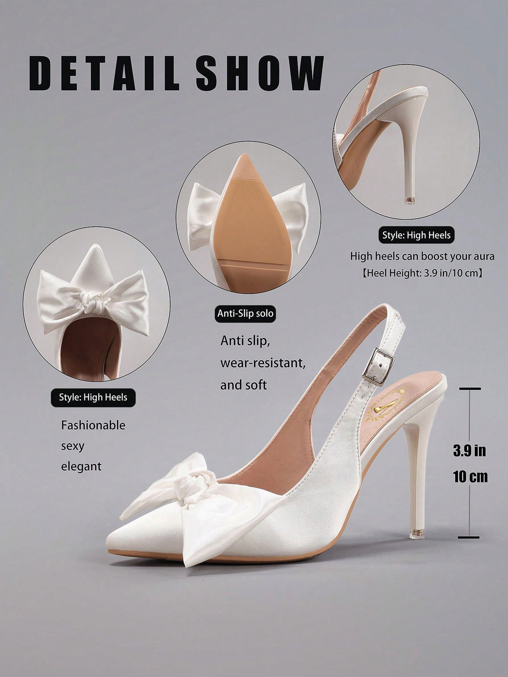 Women's Bowknot Pointy Toe Super High Heel Satin Stiletto Sandals