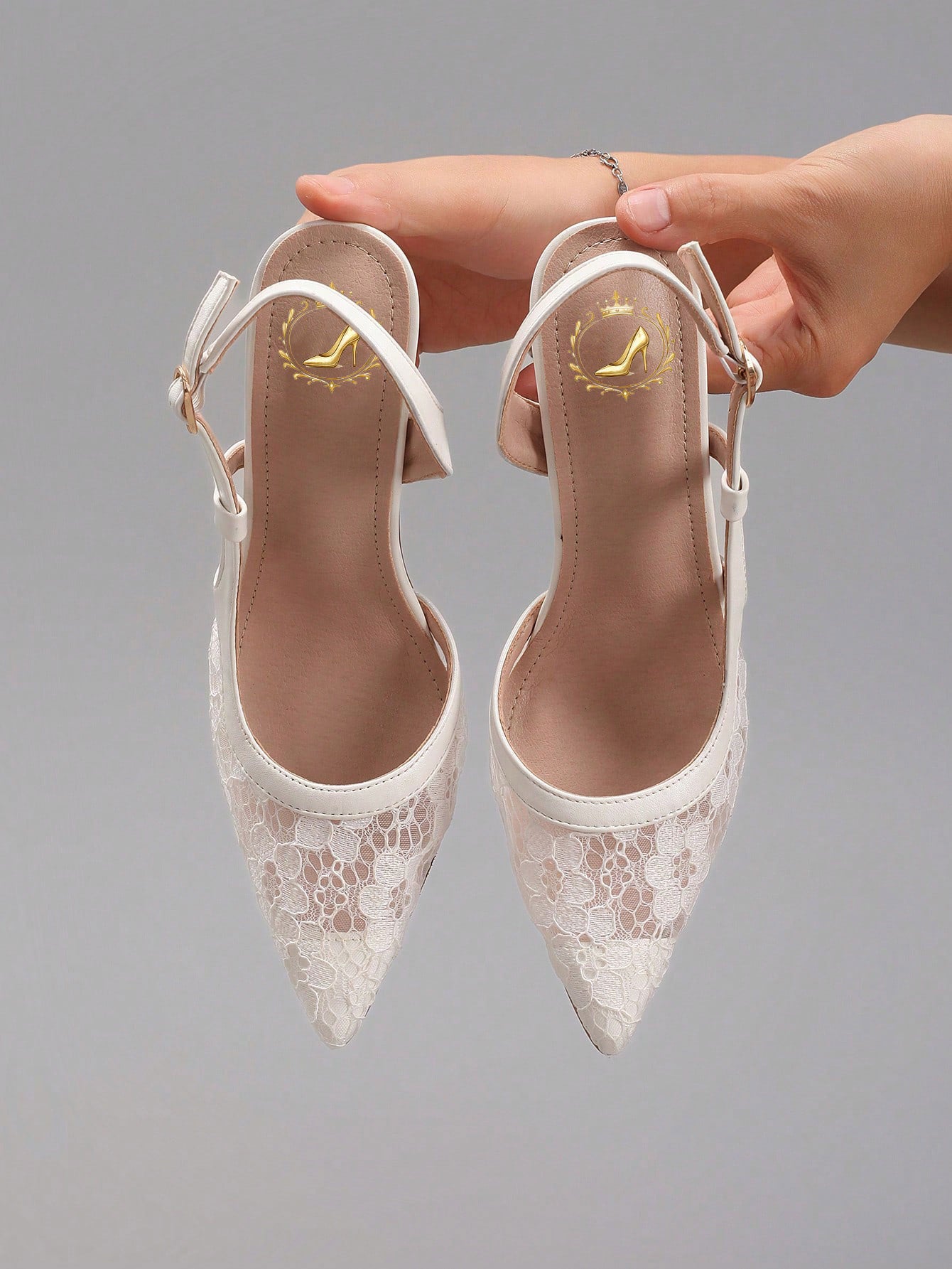 Women's Lace Patchwork Pointed Toe High Heel Sandals, Hollow Out Breathable Sexy Fashion Party Stilettos, Elegant, Women Pumps, Elegant, Summer Outfits