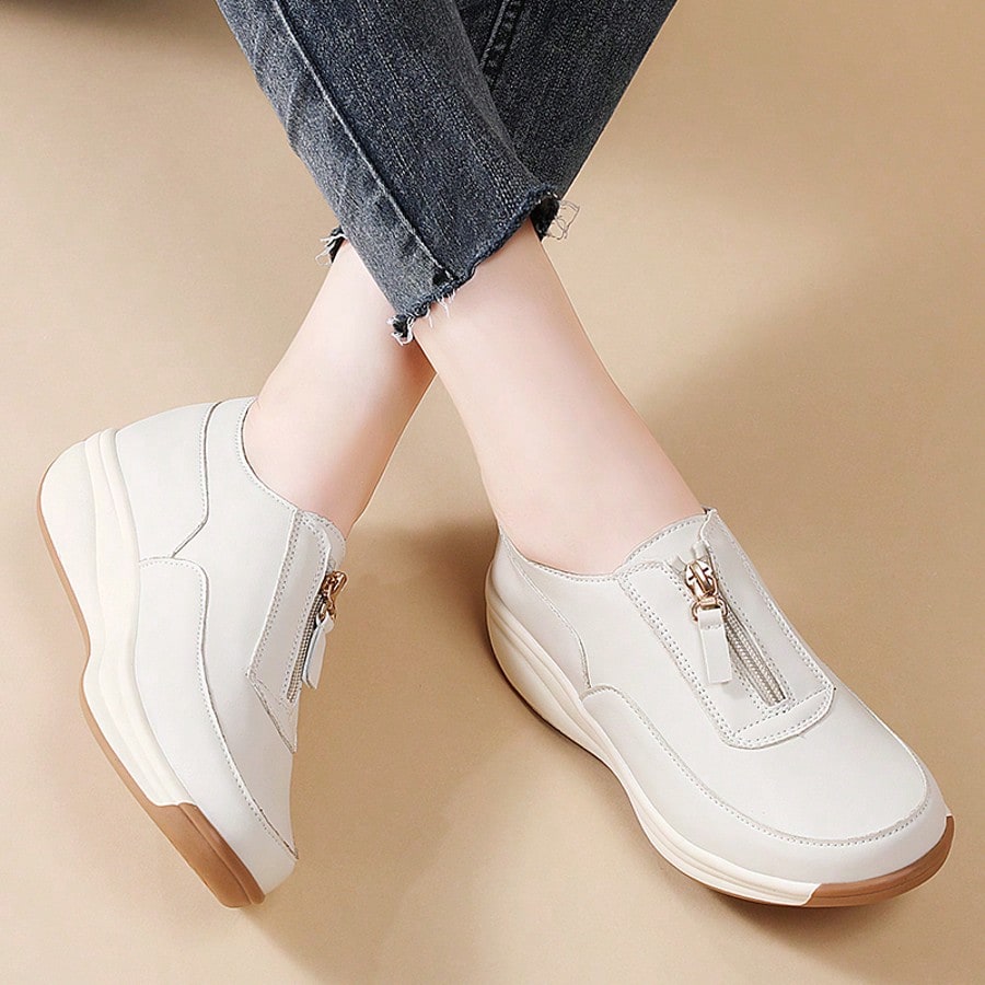 Faux Leather Chain Loafers