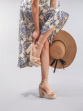 Rope Wedge Platform Thick Sole Sandals Twisted Open Toe Summer Vacation Casual High Heel Platform Slides Daily Fashion Grass Green Women's Shoes
