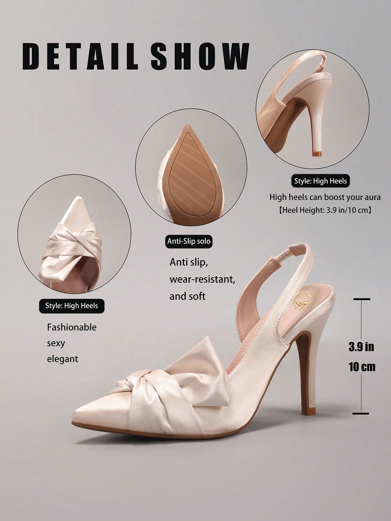 Women's Knot Pointed Toe High Heel Shoes, Romantic Sexy Pink Satin Stilettos, Party/Banquet Wear New Style,Elegant,Wedding Outfits