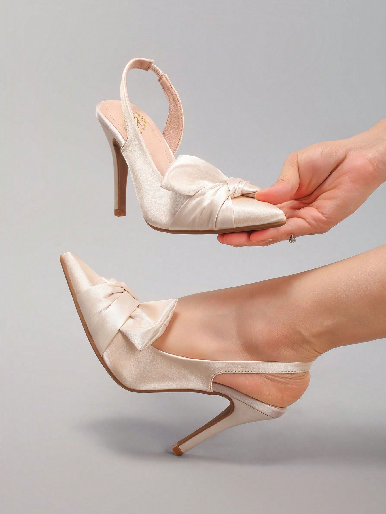 Women's Knot Pointed Toe High Heel Shoes, Romantic Sexy Pink Satin Stilettos, Party/Banquet Wear New Style,Elegant,Wedding Outfits