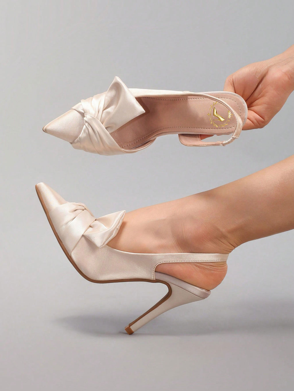 Women's Knot Pointed Toe High Heel Shoes, Romantic Sexy Pink Satin Stilettos, Party/Banquet Wear New Style,Elegant,Wedding Outfits