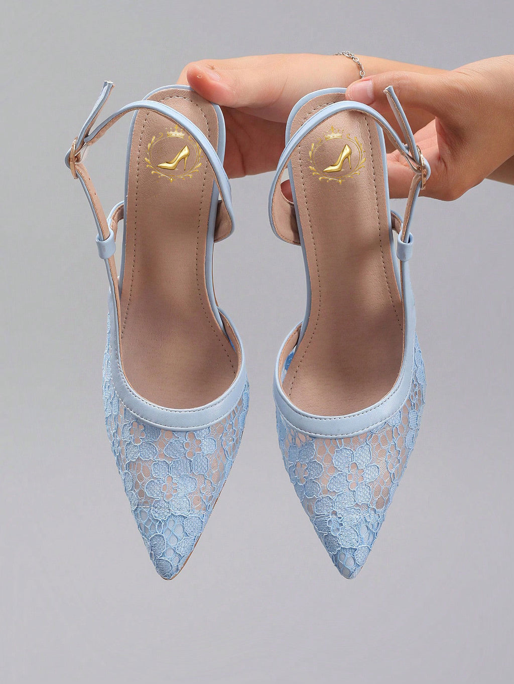 Women's Lace Patchwork Pointed Toe High Heel Sandals, Hollow Out Breathable Sexy Fashion Party Stilettos, Elegant, Women Pumps, Elegant, Summer Outfits