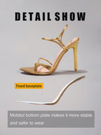 Fashionable Striped Combination High Heel Sandals, Sexy Pointed Toe Party/Wedding Shoes, Super High Heel Pink Stilettos For Women, Summer Shoes