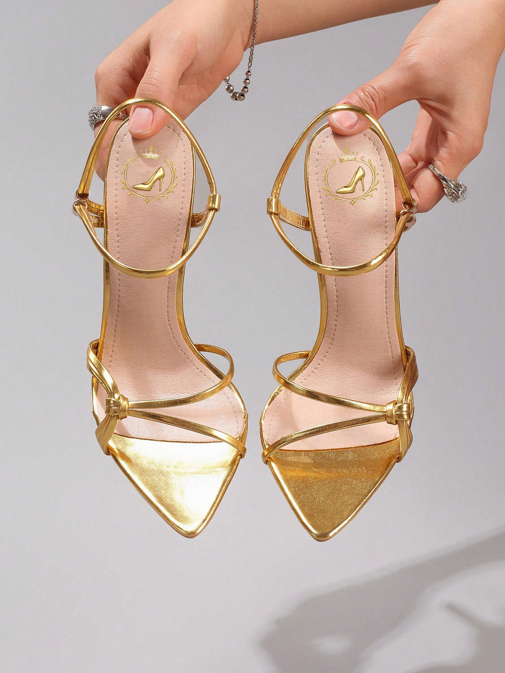 Fashionable Striped Combination High Heel Sandals, Sexy Pointed Toe Party/Wedding Shoes, Super High Heel Pink Stilettos For Women, Summer Shoes