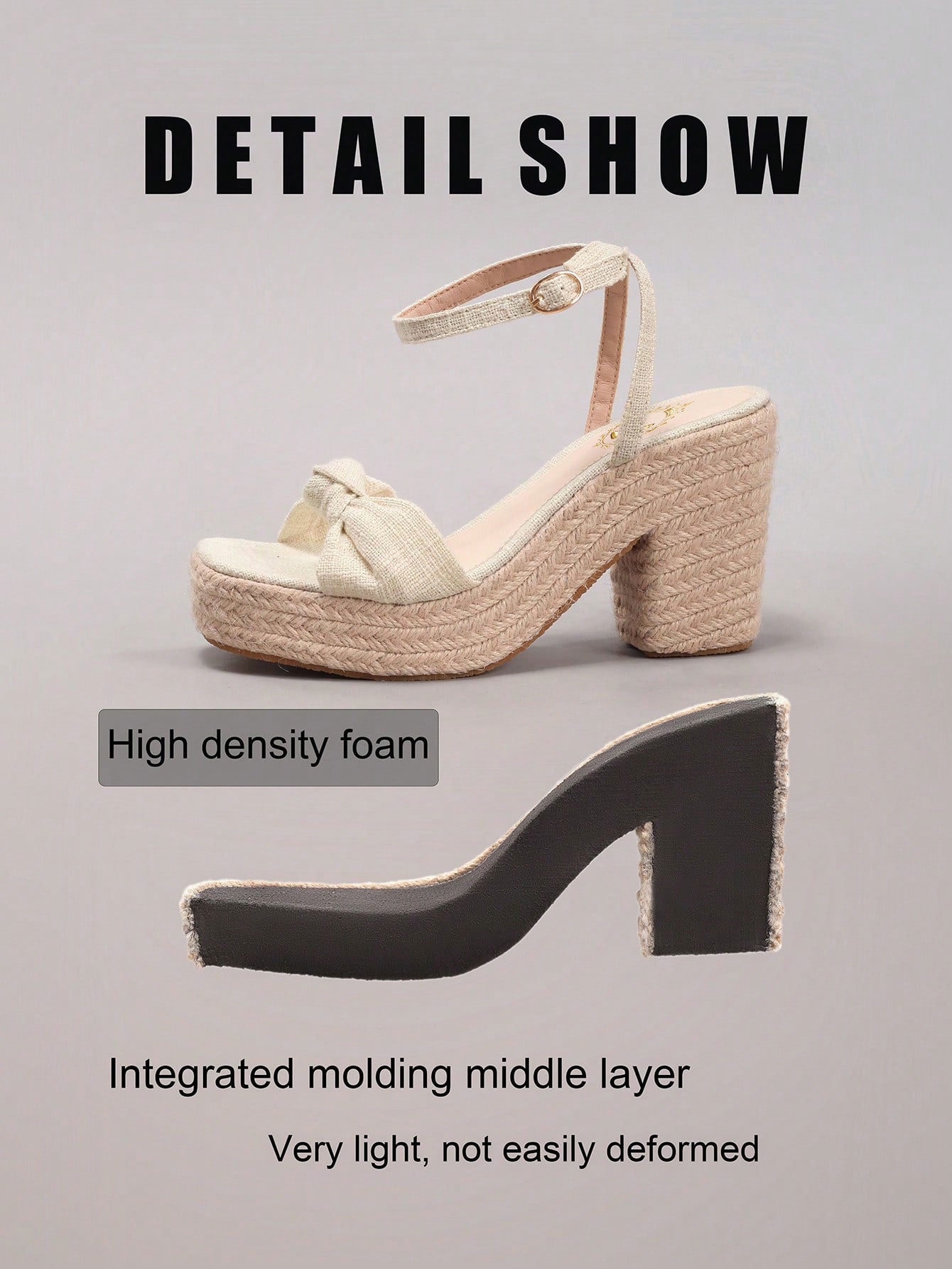 Rope Wedge Platform Thick Sole Sandals Twisted Open Toe Summer Vacation Casual High Heel Platform Slides Daily Fashion Grass Green Women's Shoes