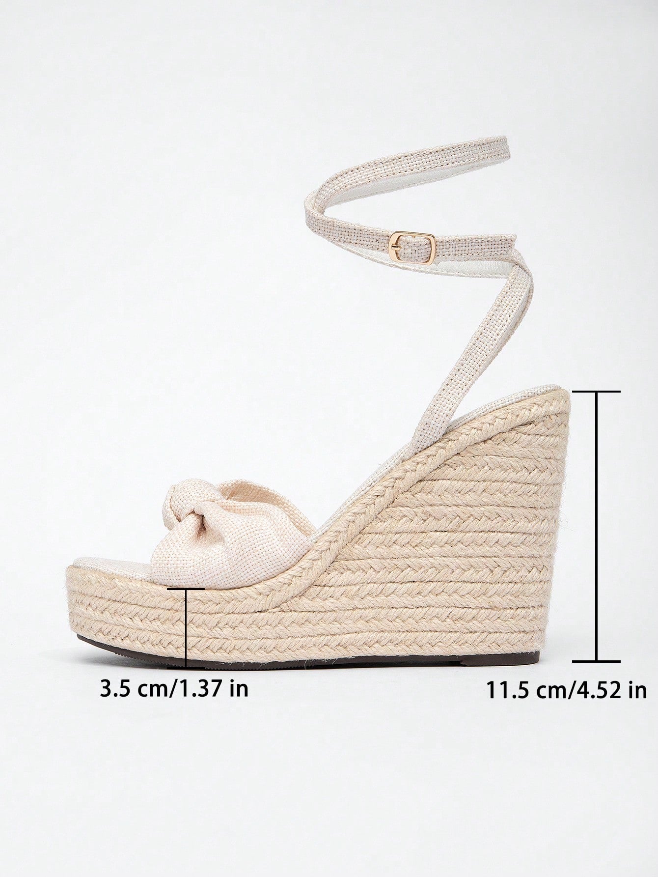 Lace Bow Hemp Rope Wedge Platform Thick Sole Sandals Open Toe Summer Vacation Casual High Heel Platform Slides Daily Fashion Women's Shoes