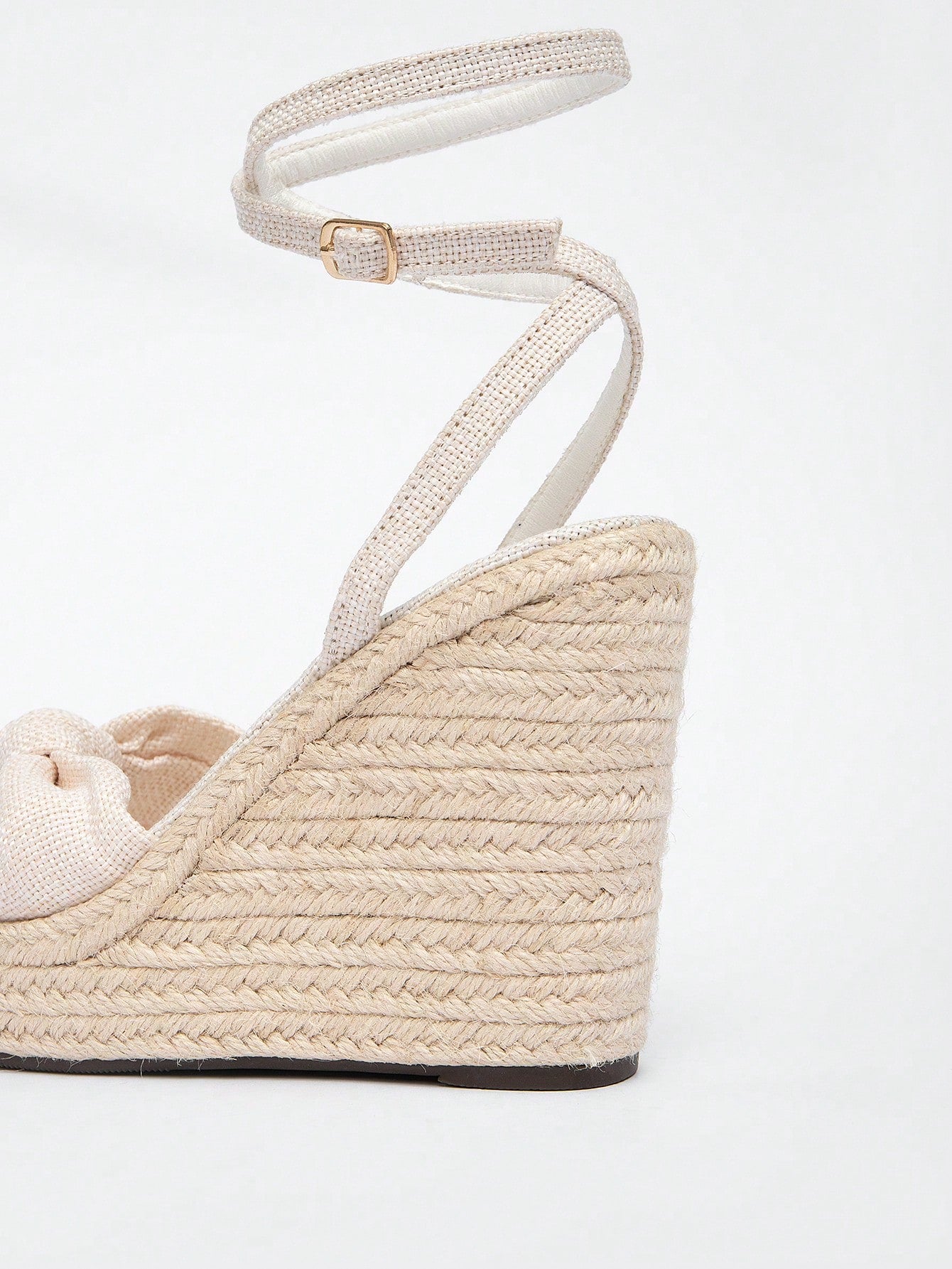 Lace Bow Hemp Rope Wedge Platform Thick Sole Sandals Open Toe Summer Vacation Casual High Heel Platform Slides Daily Fashion Women's Shoes