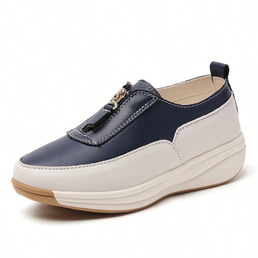 Faux Leather Chain Loafers