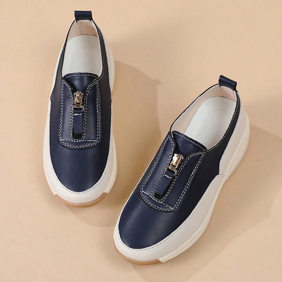 Faux Leather Chain Loafers