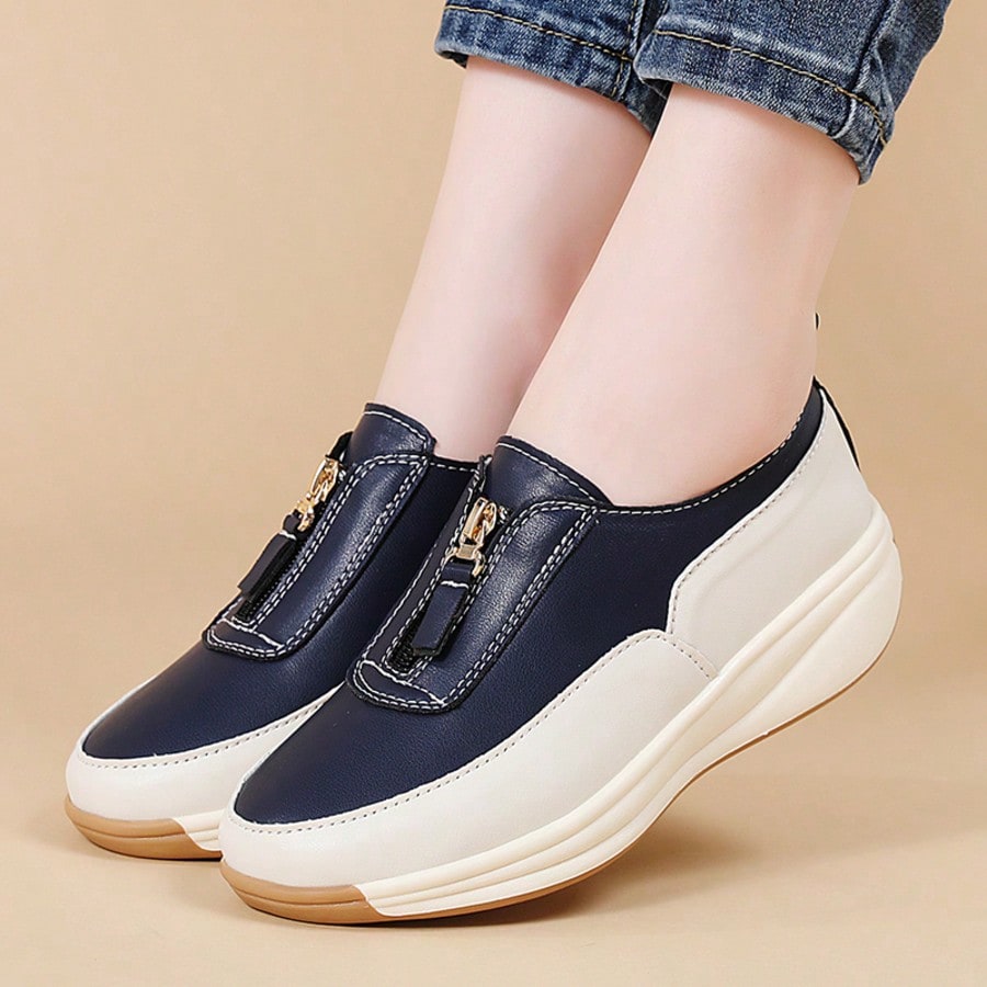 Faux Leather Chain Loafers
