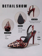 Leopard Print Patchwork Stiletto Heels
