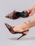 Leopard Print Patchwork Stiletto Heels