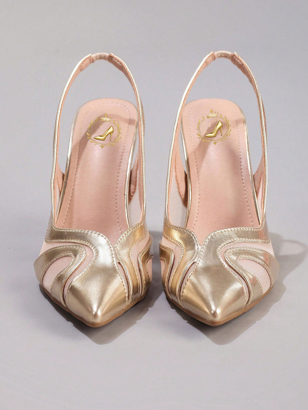 Lace Patchwork Pointed Toe Stiletto Heels