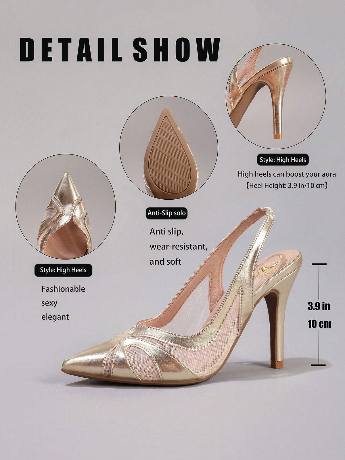 Lace Patchwork Pointed Toe Stiletto Heels