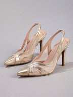 Lace Patchwork Pointed Toe Stiletto Heels