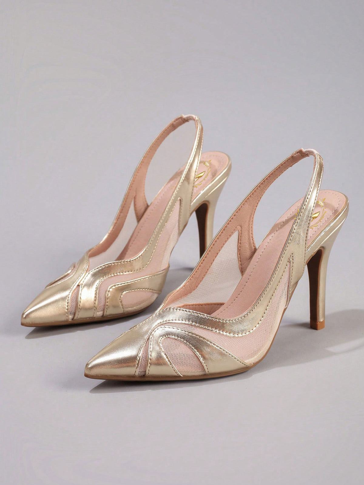 Lace Patchwork Pointed Toe Stiletto Heels