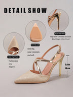 Champagne Pointed Toe Stiletto Heels