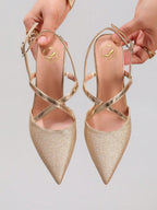 Champagne Pointed Toe Stiletto Heels