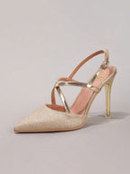 Champagne Pointed Toe Stiletto Heels