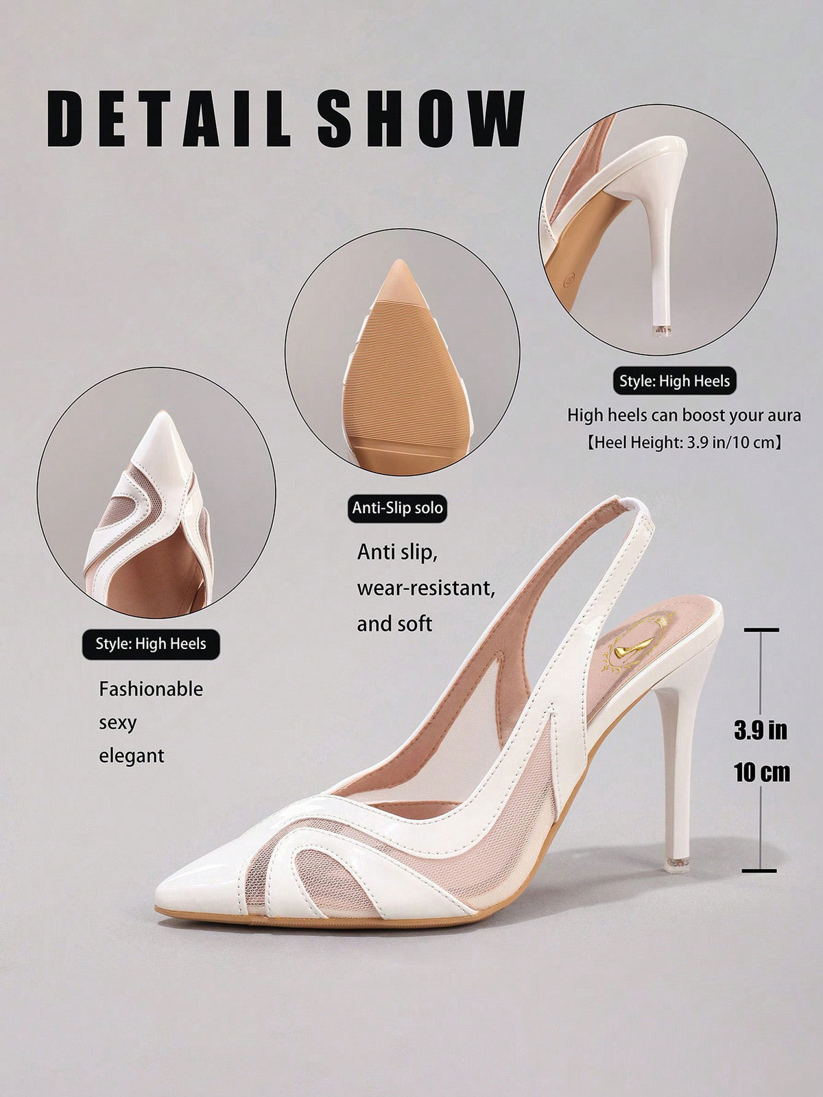 Lace Patchwork Pointed Toe Stiletto Heels