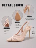 Lace Patchwork Pointed Toe Stiletto Heels
