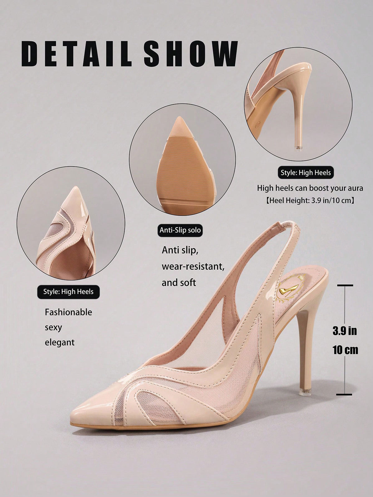 Lace Patchwork Pointed Toe Stiletto Heels