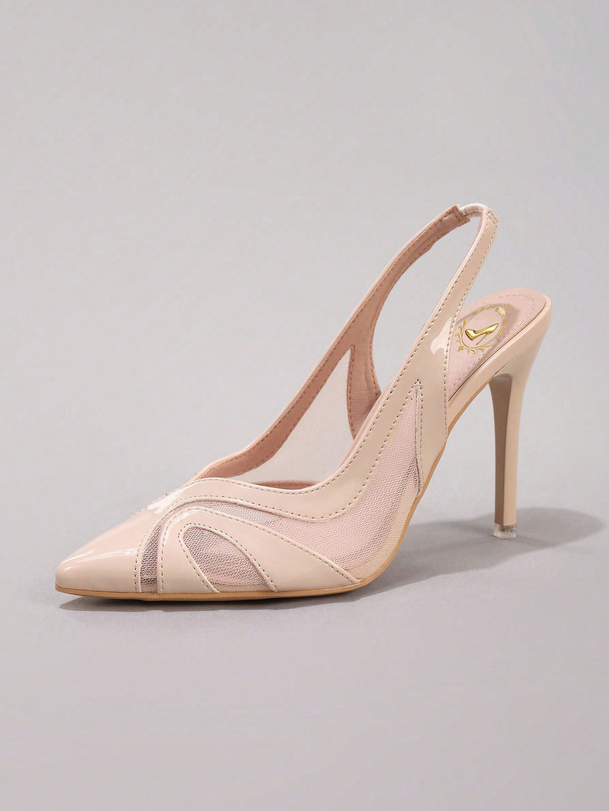 Lace Patchwork Pointed Toe Stiletto Heels