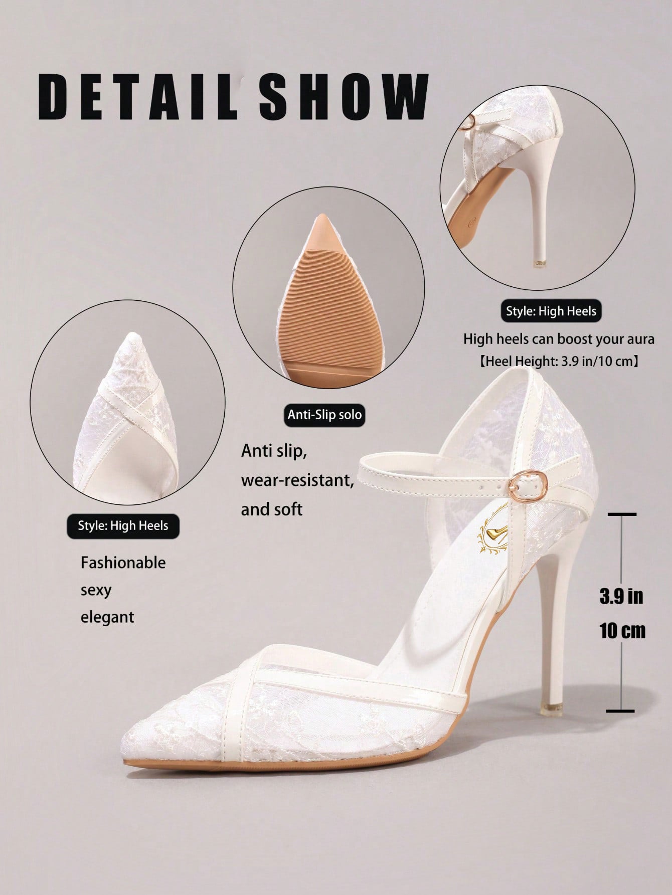 Fashionable Lace Embroidered White High Heel Shoes, Sexy Pointed Toe Party Evening Pumps, Super High Heel Hollow Out Stilettos For Women, Wedding Outfits
