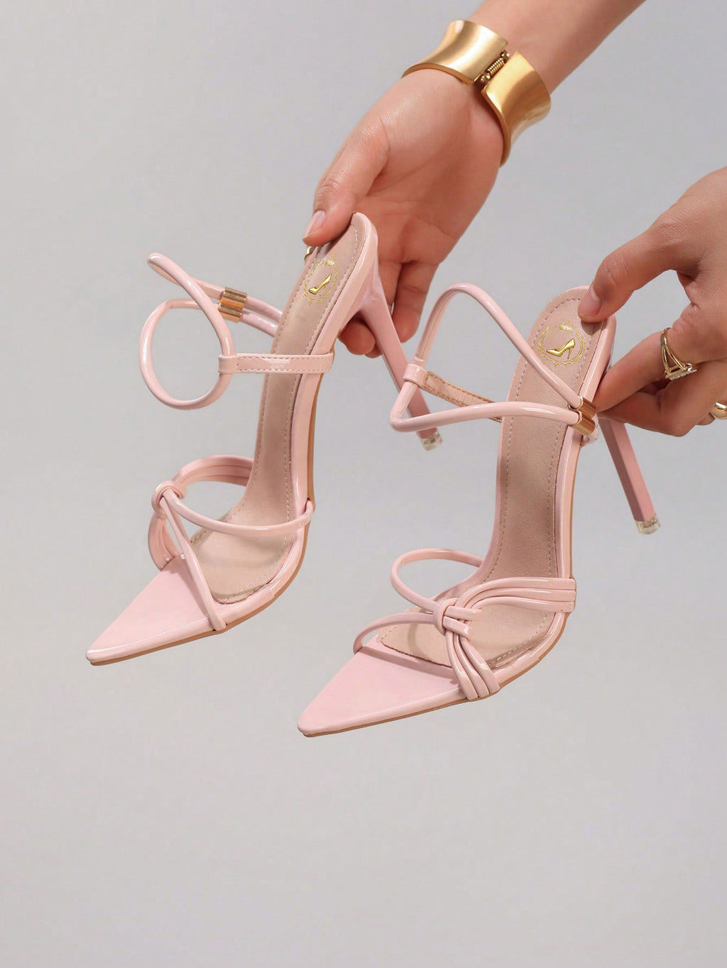 Fashionable Striped Combination High Heel Sandals, Sexy Pointed Toe Party/Wedding Shoes, Super High Heel Pink Stilettos For Women, Summer Shoes