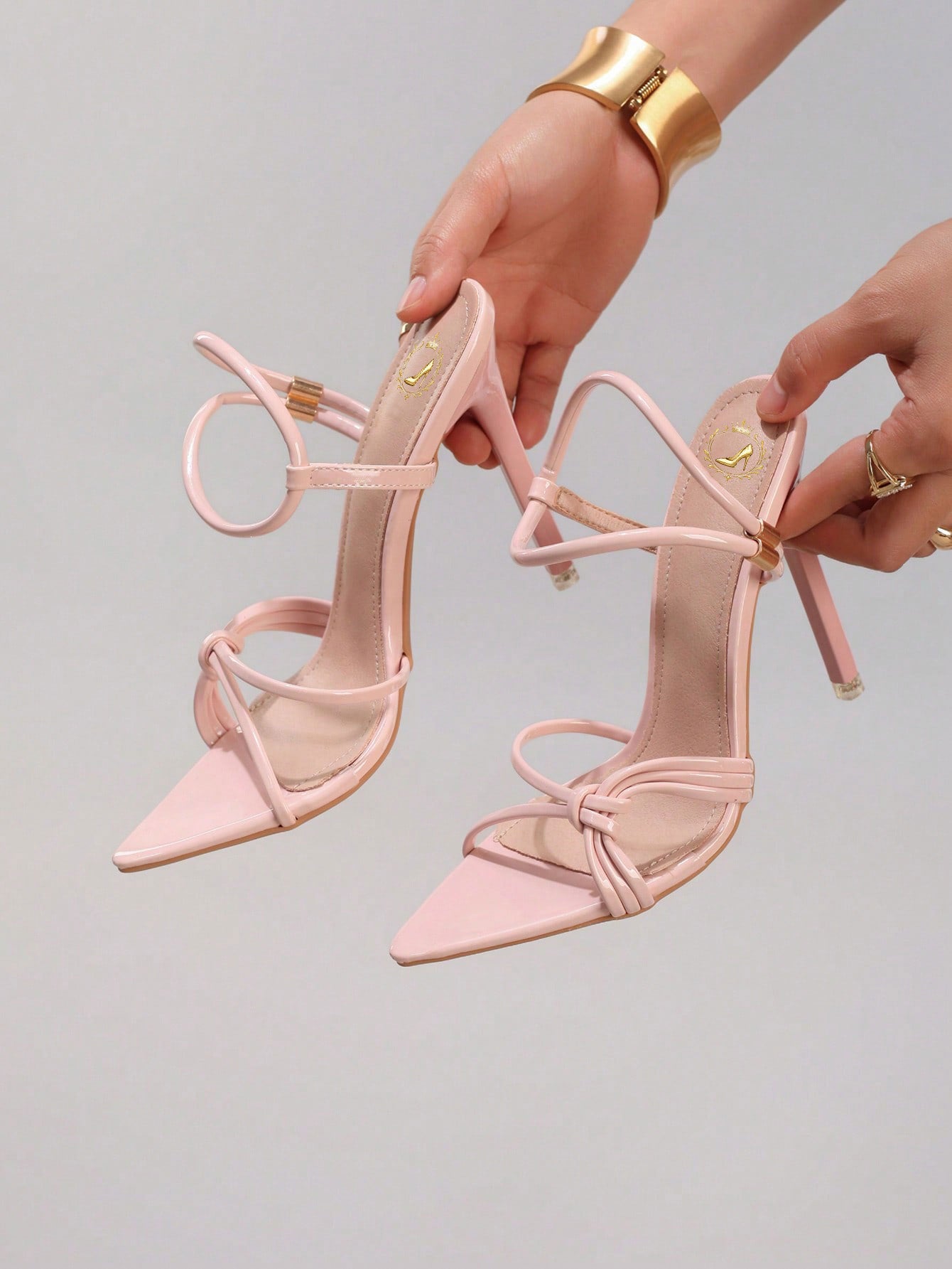 Fashionable Striped Combination High Heel Sandals, Sexy Pointed Toe Party/Wedding Shoes, Super High Heel Pink Stilettos For Women, Summer Shoes