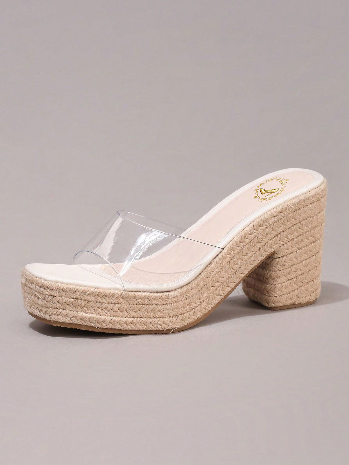 Hemp Rope Platform Thick Bottom Sandals, Transparent TPU Strap Open Toe, Summer Vacation Casual High Heel Slippers, Daily Fashion Lightweight Comfortable Women Shoes