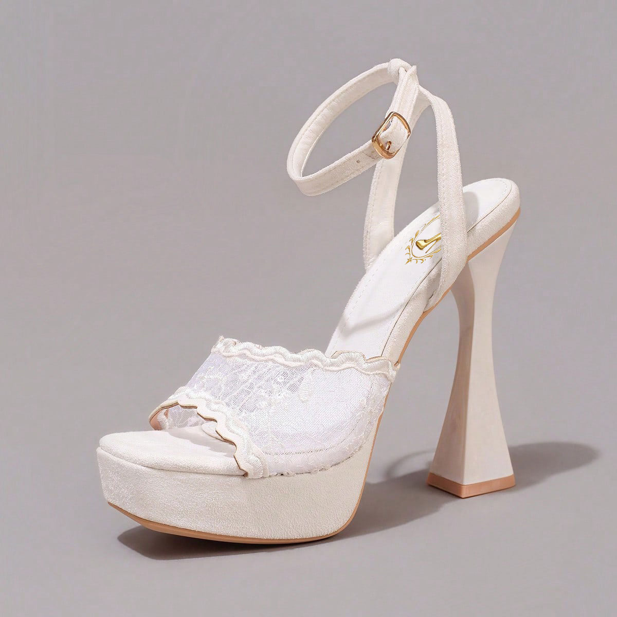 Fashionable Lace Embroidered High Heel Sandals, Sexy Party Shoes, Open Toe Square Heel Mules, High Platform Wedge Heels, Wine Red Women's High Heels