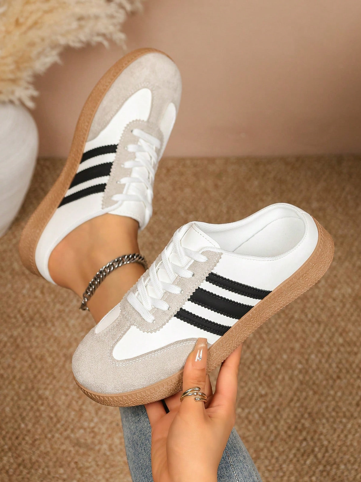 Women's Striped Slip-On Sneakers