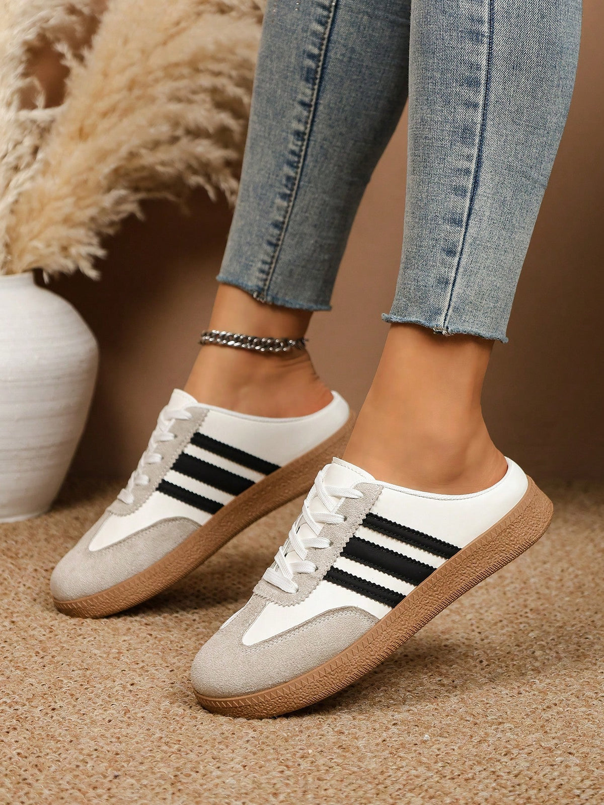 Women's Striped Slip-On Sneakers