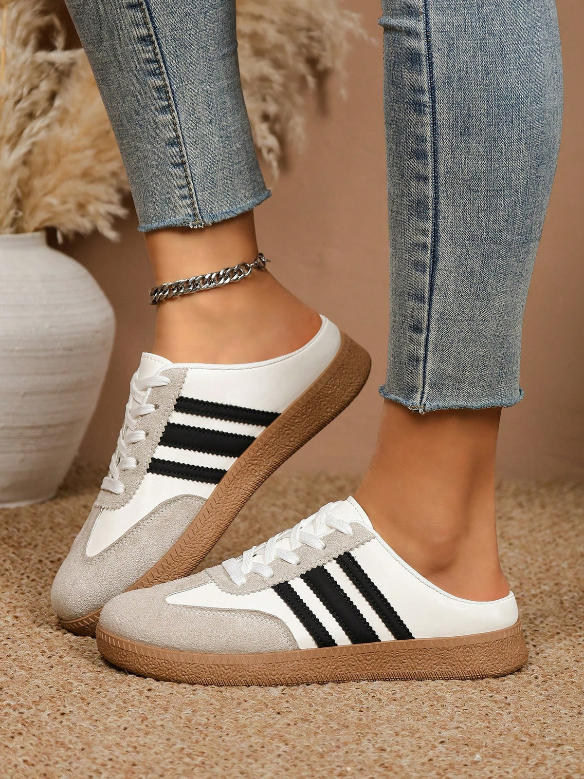 Women's Striped Slip-On Sneakers