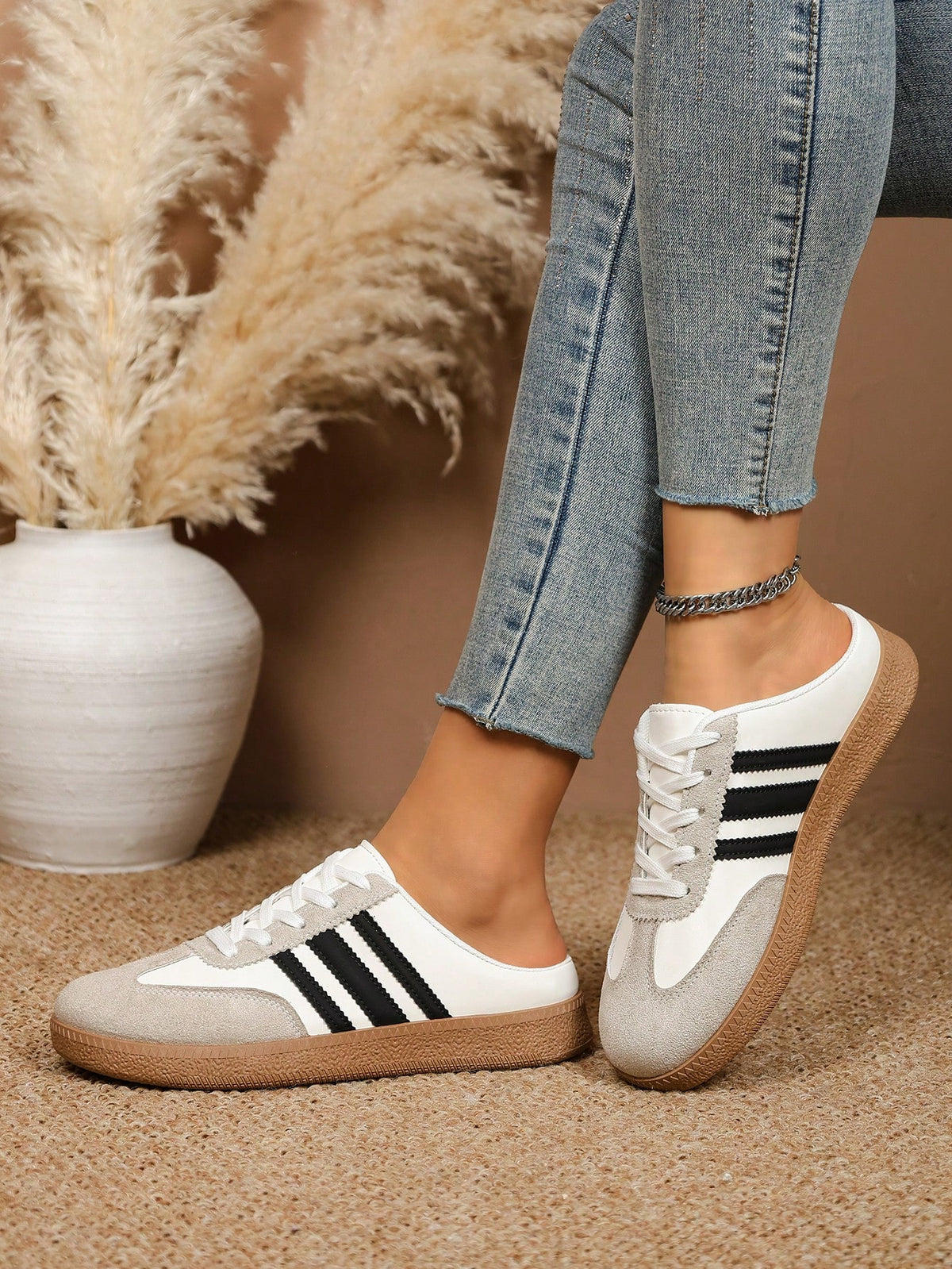 Women's Striped Slip-On Sneakers