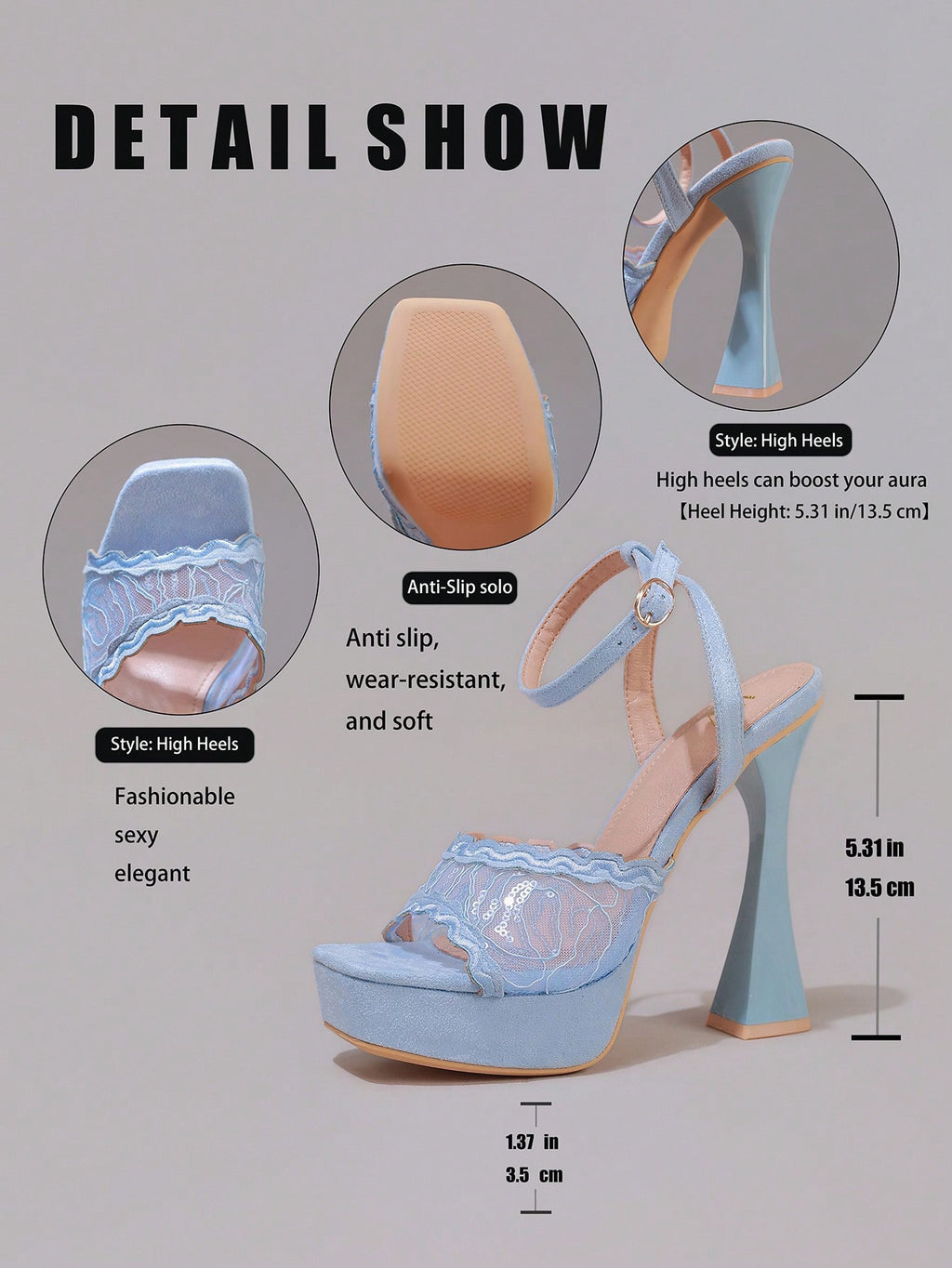 Fashionable Lace Embroidered High Heel Sandals, Sexy Party Shoes, Open Toe Square Heel Mules, High Platform Wedge Heels, Wine Red Women's High Heels